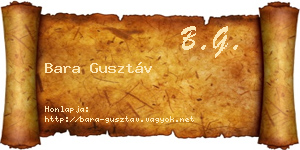 Bara Gusztáv névjegykártya