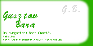 gusztav bara business card
